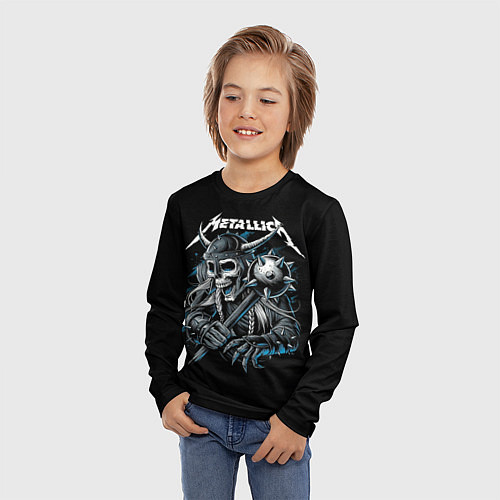 Детский лонгслив Metallica - Викинг / 3D-принт – фото 3
