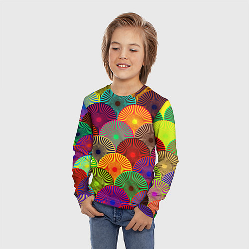 Детский лонгслив Multicolored circles / 3D-принт – фото 3