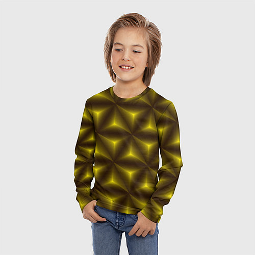 Детский лонгслив Желтые треугольники / 3D-принт – фото 3