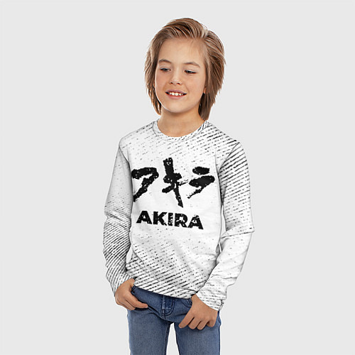Детский лонгслив Akira с потертостями на светлом фоне / 3D-принт – фото 3