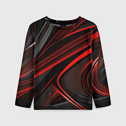 Лонгслив детский Black and red abstract, цвет: 3D-принт