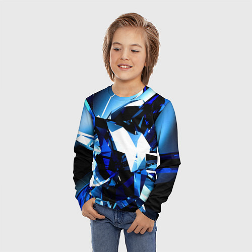 Детский лонгслив Crystal blue form / 3D-принт – фото 3