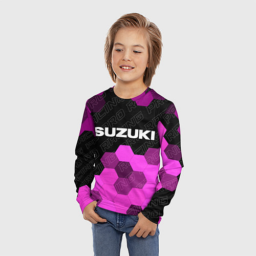 Детский лонгслив Suzuki pro racing: символ сверху / 3D-принт – фото 3