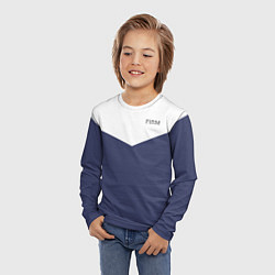 Лонгслив детский FIRM бело-синий, цвет: 3D-принт — фото 2