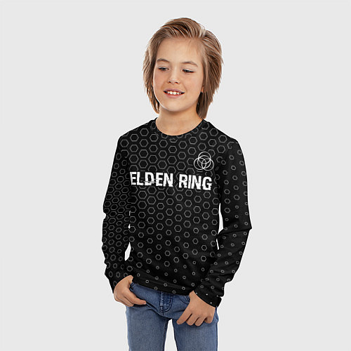 Детский лонгслив Elden Ring glitch на темном фоне: символ сверху / 3D-принт – фото 3