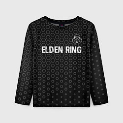 Лонгслив детский Elden Ring glitch на темном фоне: символ сверху, цвет: 3D-принт