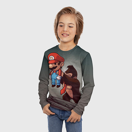 Детский лонгслив Марио держит Данки Конг / 3D-принт – фото 3
