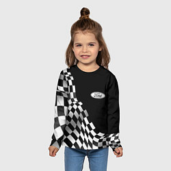 Лонгслив детский Ford racing flag, цвет: 3D-принт — фото 2