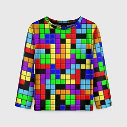 Лонгслив детский Тетрис цветные блоки, цвет: 3D-принт