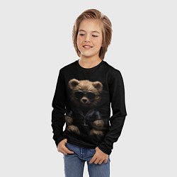 Лонгслив детский Брутальный плюшевый медведь, цвет: 3D-принт — фото 2
