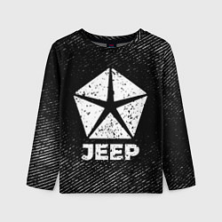 Лонгслив детский Jeep с потертостями на темном фоне, цвет: 3D-принт