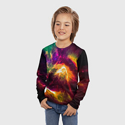 Лонгслив детский Небула в космосе разноцветная - нейронная сеть, цвет: 3D-принт — фото 2