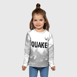 Лонгслив детский Quake glitch на светлом фоне: символ сверху, цвет: 3D-принт — фото 2