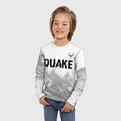 Лонгслив детский Quake glitch на светлом фоне: символ сверху, цвет: 3D-принт — фото 2