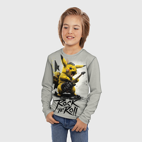 Детский лонгслив Пикачу рокер / 3D-принт – фото 3