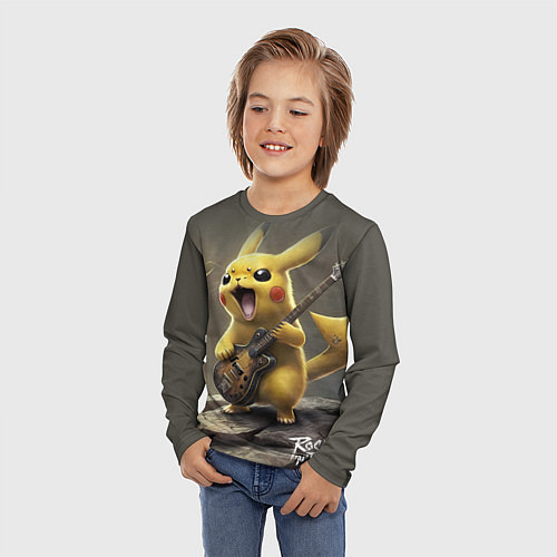 Детский лонгслив Pikachu rock / 3D-принт – фото 3