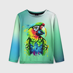 Детский лонгслив Разноцветный попугай