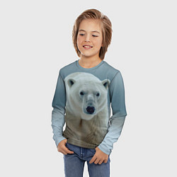 Лонгслив детский Белый медведь полярный, цвет: 3D-принт — фото 2