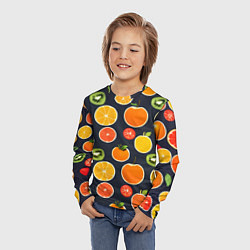 Лонгслив детский Фрукты и ягоды, цвет: 3D-принт — фото 2
