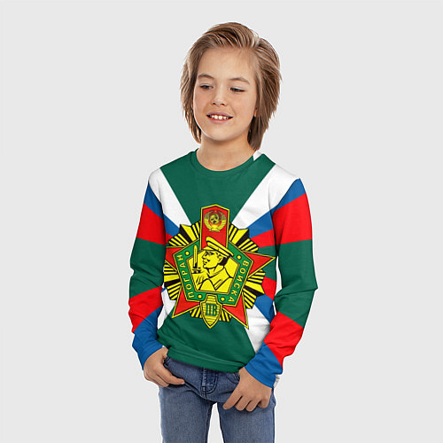 Детский лонгслив Пограничные войска России / 3D-принт – фото 3