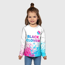 Лонгслив детский Black Clover neon gradient style: символ сверху, цвет: 3D-принт — фото 2