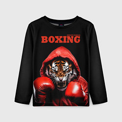 Лонгслив детский Boxing tiger, цвет: 3D-принт