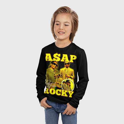 Детский лонгслив Asap Rocky, rapper / 3D-принт – фото 3