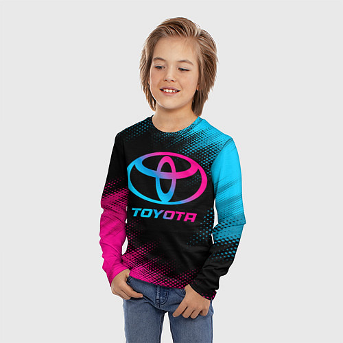 Детский лонгслив Toyota - neon gradient / 3D-принт – фото 3