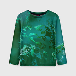 Лонгслив детский Зелёные обрывки фигур, цвет: 3D-принт