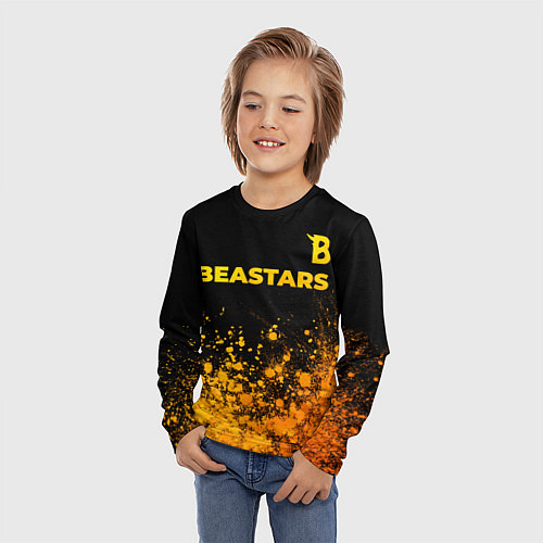 Детский лонгслив Beastars - gold gradient: символ сверху / 3D-принт – фото 3