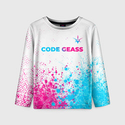 Лонгслив детский Code Geass neon gradient style: символ сверху, цвет: 3D-принт