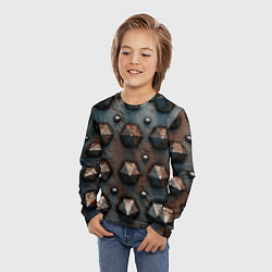 Лонгслив детский Металлическая шипованная текстура, цвет: 3D-принт — фото 2