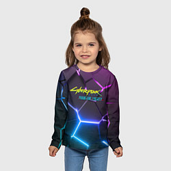 Лонгслив детский Cyberpunk 2077 phantom liberty neon, цвет: 3D-принт — фото 2