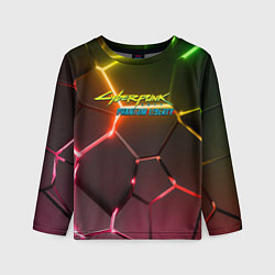 Лонгслив детский Cyberpunk 2077 phantom liberty logo neon, цвет: 3D-принт