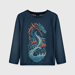 Лонгслив детский Синий дракон от нейросети, цвет: 3D-принт