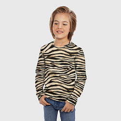 Лонгслив детский Шкура зебры и белого тигра, цвет: 3D-принт — фото 2
