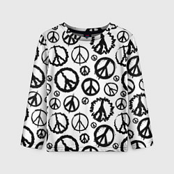 Лонгслив детский Many peace logo, цвет: 3D-принт