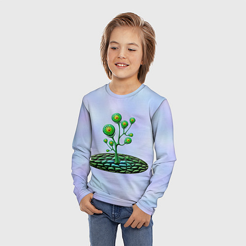 Детский лонгслив Инопланетная растительная жизнь / 3D-принт – фото 3
