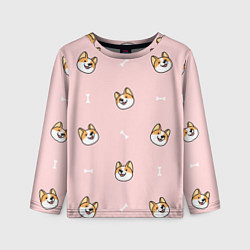 Детский лонгслив Pink corgi