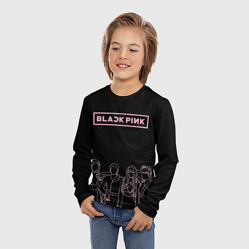 Детский лонгслив Blackpink - art contour / 3D-принт – фото 3