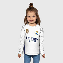Лонгслив детский Родриго Реал Мадрид форма 2324 домашняя, цвет: 3D-принт — фото 2