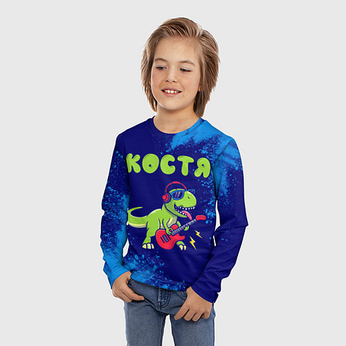 Детский лонгслив Костя рокозавр / 3D-принт – фото 3