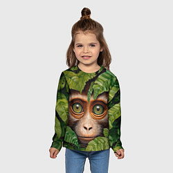 Лонгслив детский Обезьяна в джунглях, цвет: 3D-принт — фото 2