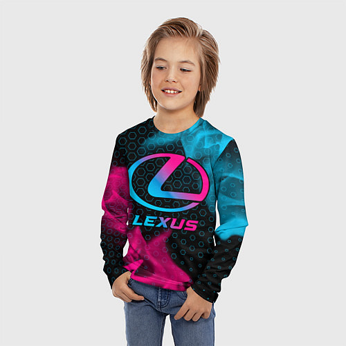 Детский лонгслив Lexus - neon gradient / 3D-принт – фото 3