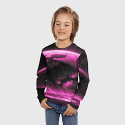 Лонгслив детский Сай фай пейзаж в черно розовых тонах, цвет: 3D-принт — фото 2