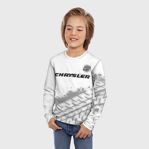 Детский лонгслив Chrysler speed на светлом фоне со следами шин: сим / 3D-принт – фото 3