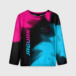 Лонгслив детский Jaguar - neon gradient: надпись, символ, цвет: 3D-принт