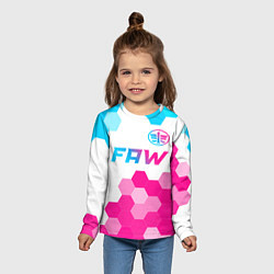 Лонгслив детский FAW neon gradient style: символ сверху, цвет: 3D-принт — фото 2