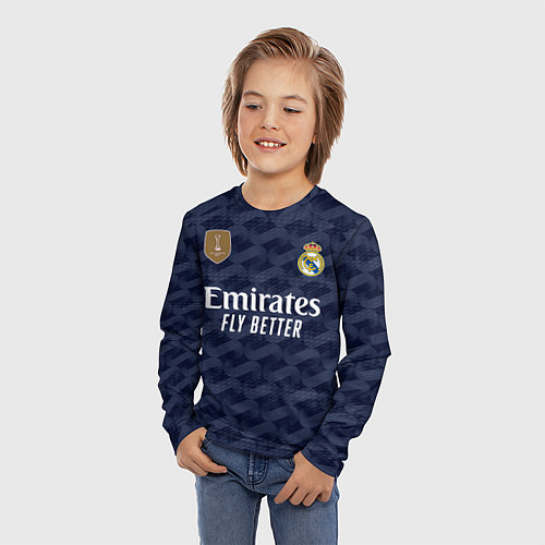 Детский лонгслив Лука Модрич Реал Мадрид форма 2324 гостевая / 3D-принт – фото 3