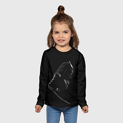 Лонгслив детский Хищник на черном фоне, цвет: 3D-принт — фото 2